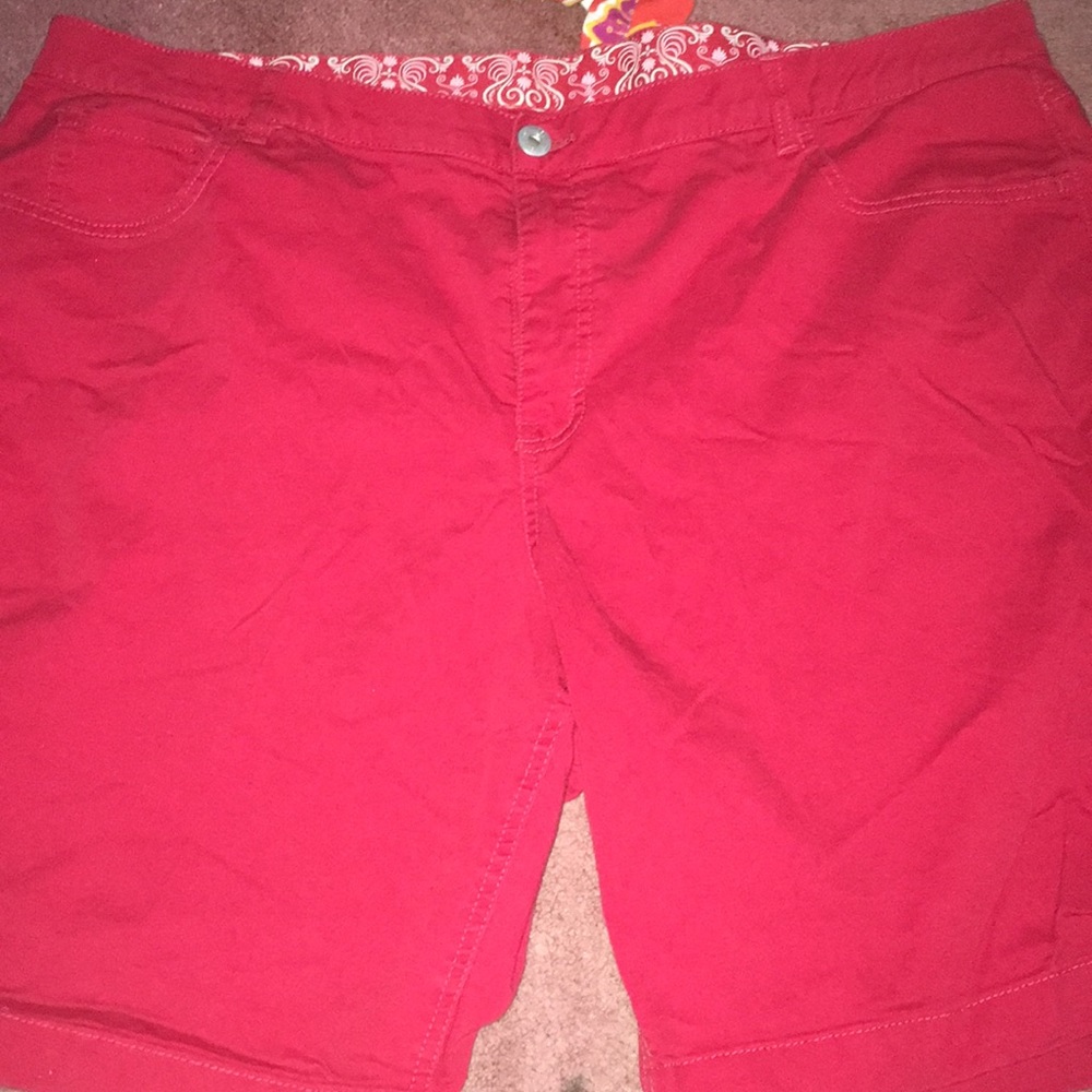 Red Bermuda shorts